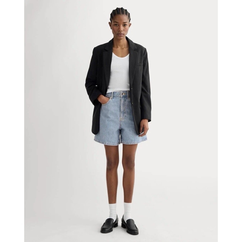 Everlane THE A-LINE DENIM SHORT Light Indigo Size 29